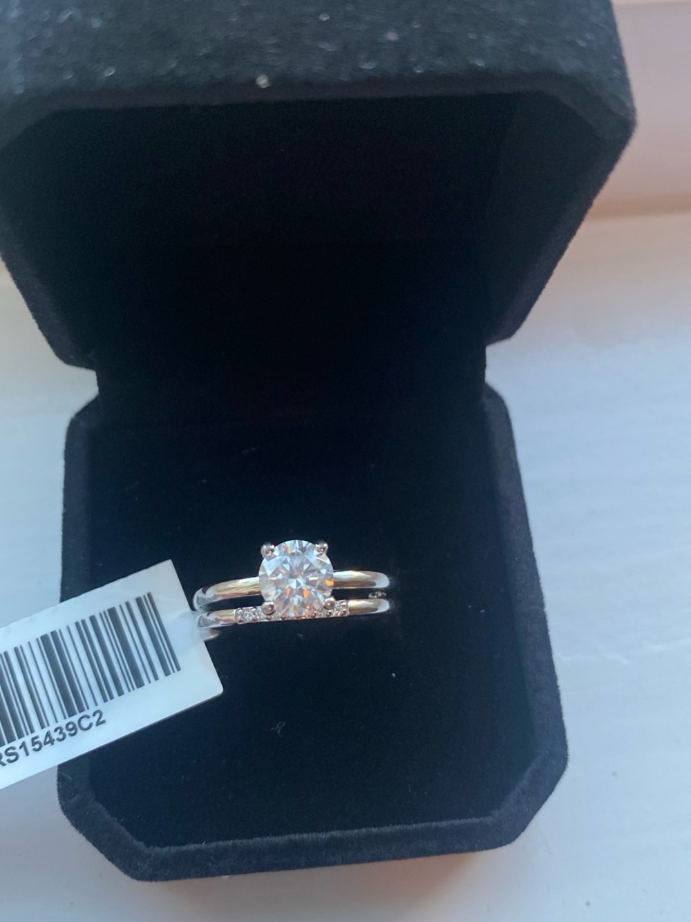 1 Carat Moissanite Engagaement Ring Set Size 7